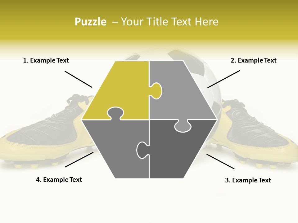 A Soccer Ball Sitting On Top Of A Pair Of Shoes PowerPoint Template