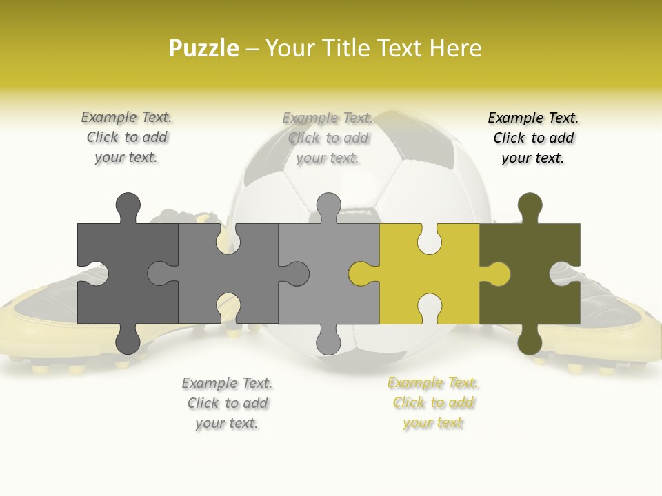 A Soccer Ball Sitting On Top Of A Pair Of Shoes PowerPoint Template