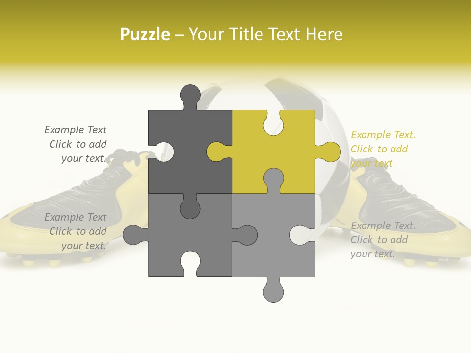 A Soccer Ball Sitting On Top Of A Pair Of Shoes PowerPoint Template