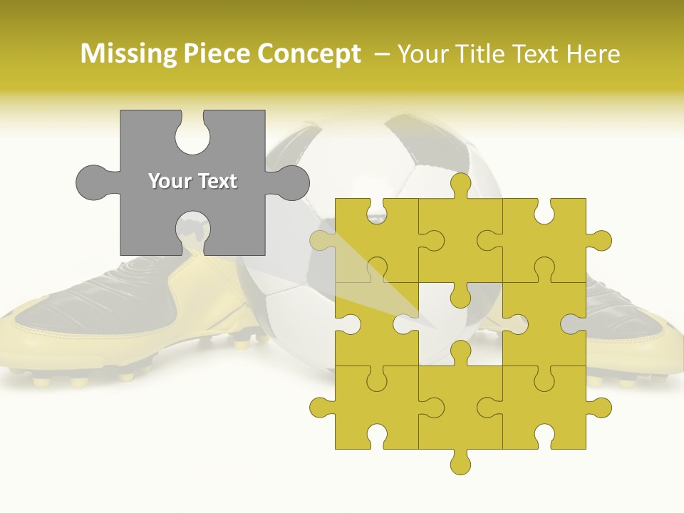 A Soccer Ball Sitting On Top Of A Pair Of Shoes PowerPoint Template