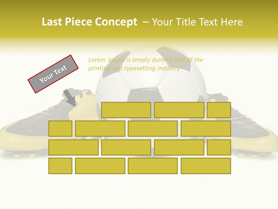 A Soccer Ball Sitting On Top Of A Pair Of Shoes PowerPoint Template