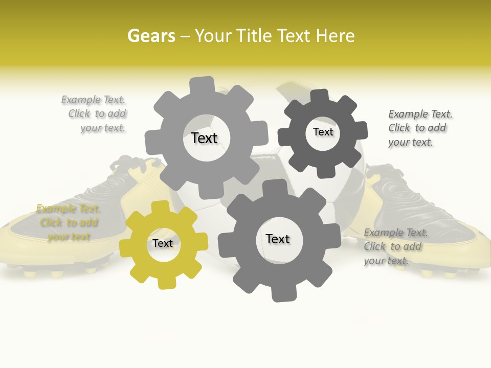 A Soccer Ball Sitting On Top Of A Pair Of Shoes PowerPoint Template