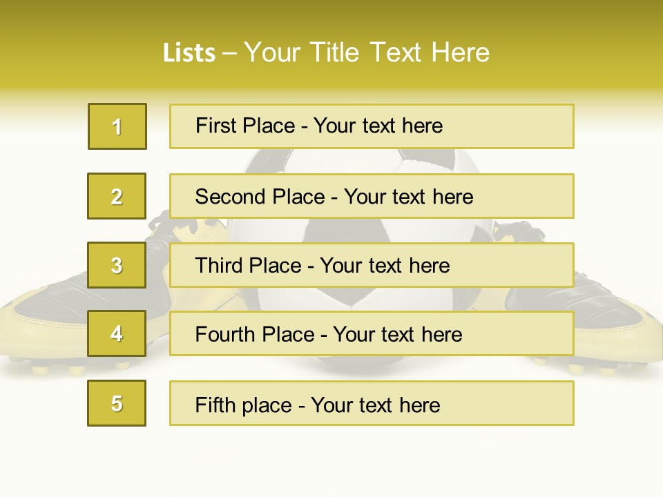 A Soccer Ball Sitting On Top Of A Pair Of Shoes PowerPoint Template
