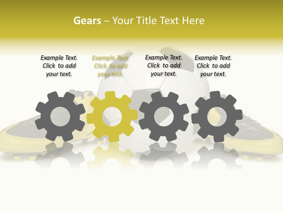 A Soccer Ball Sitting On Top Of A Pair Of Shoes PowerPoint Template