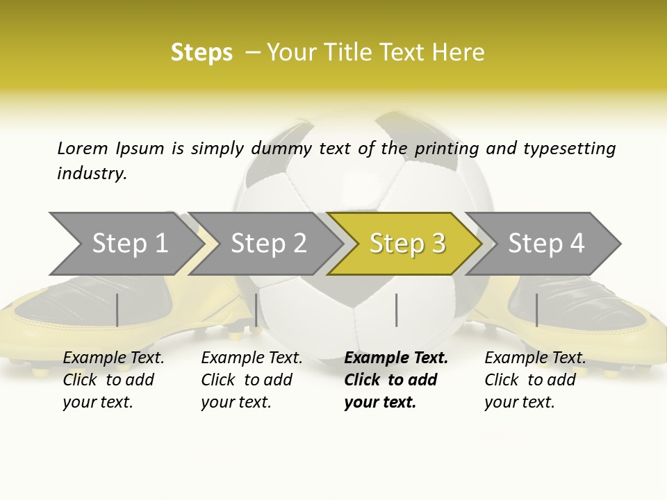A Soccer Ball Sitting On Top Of A Pair Of Shoes PowerPoint Template