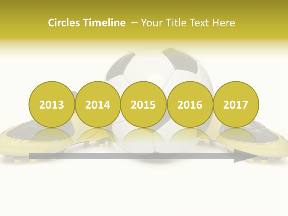 A Soccer Ball Sitting On Top Of A Pair Of Shoes PowerPoint Template