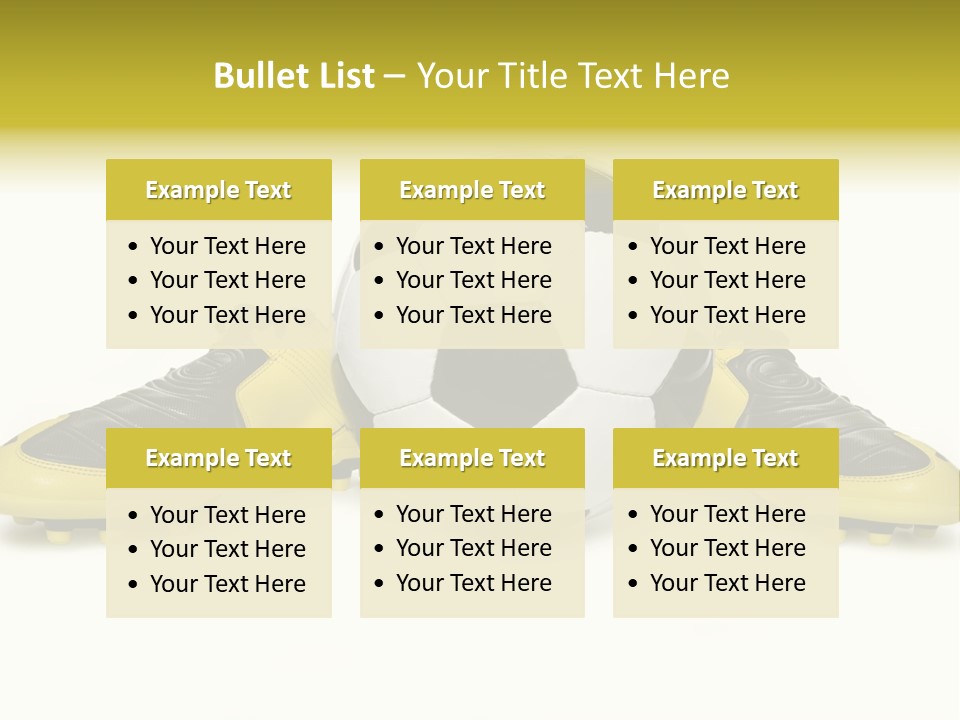 A Soccer Ball Sitting On Top Of A Pair Of Shoes PowerPoint Template