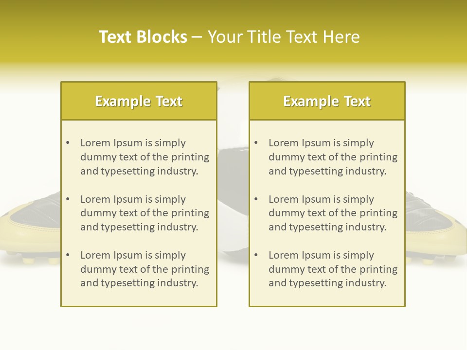 A Soccer Ball Sitting On Top Of A Pair Of Shoes PowerPoint Template