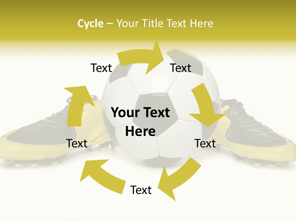 A Soccer Ball Sitting On Top Of A Pair Of Shoes PowerPoint Template