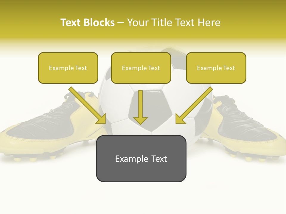 A Soccer Ball Sitting On Top Of A Pair Of Shoes PowerPoint Template