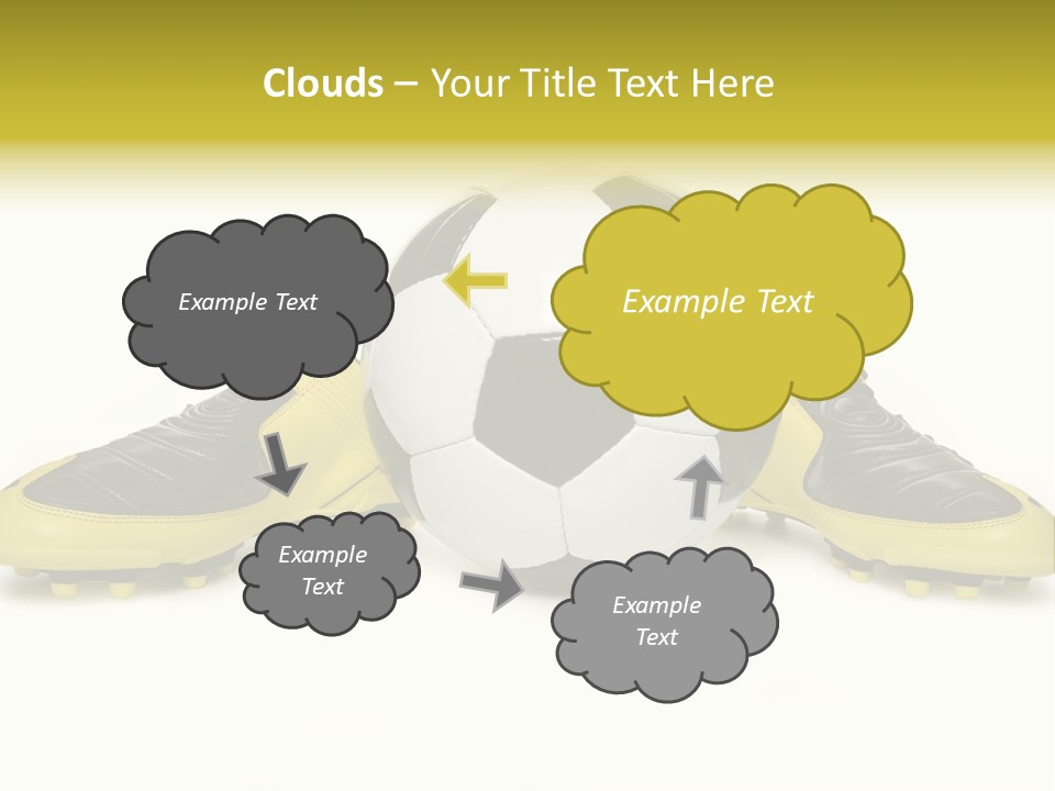 A Soccer Ball Sitting On Top Of A Pair Of Shoes PowerPoint Template