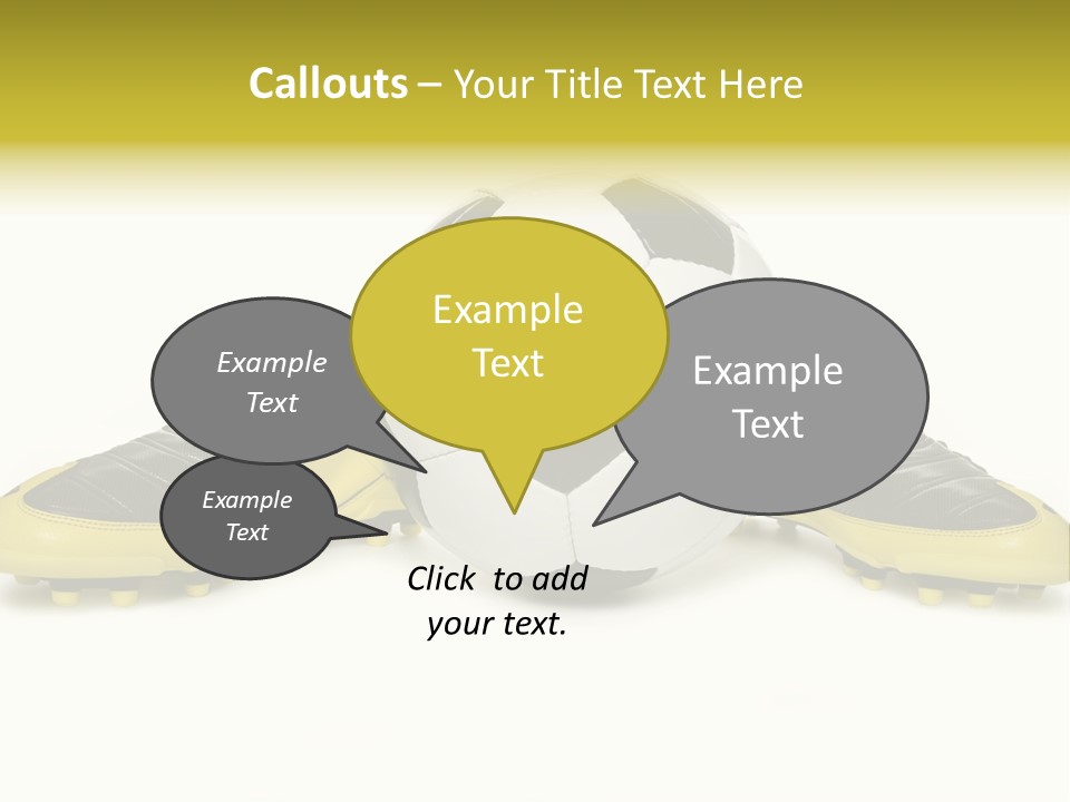 A Soccer Ball Sitting On Top Of A Pair Of Shoes PowerPoint Template