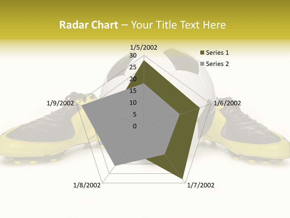 A Soccer Ball Sitting On Top Of A Pair Of Shoes PowerPoint Template