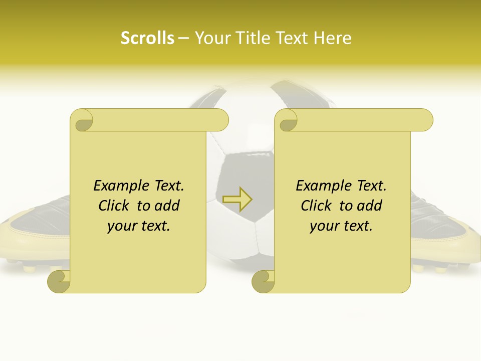 A Soccer Ball Sitting On Top Of A Pair Of Shoes PowerPoint Template