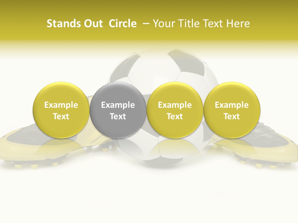 A Soccer Ball Sitting On Top Of A Pair Of Shoes PowerPoint Template