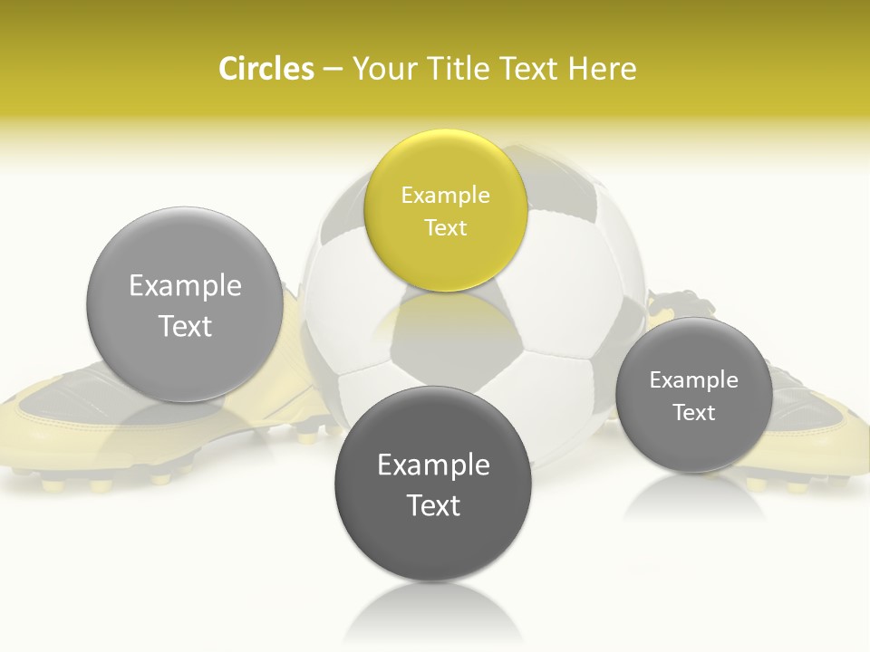 A Soccer Ball Sitting On Top Of A Pair Of Shoes PowerPoint Template