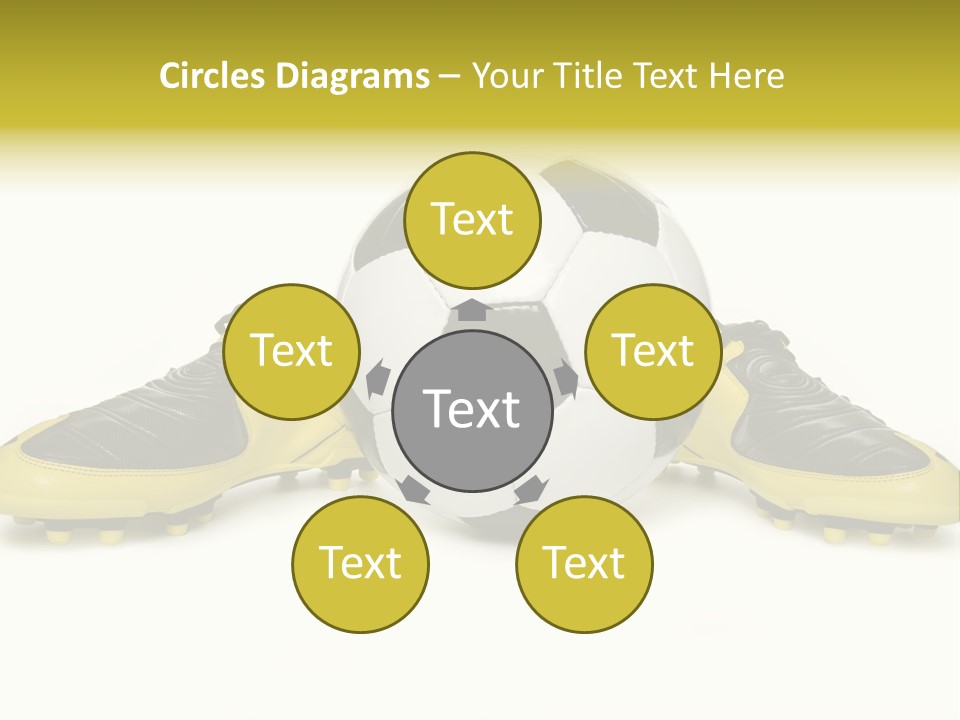 A Soccer Ball Sitting On Top Of A Pair Of Shoes PowerPoint Template