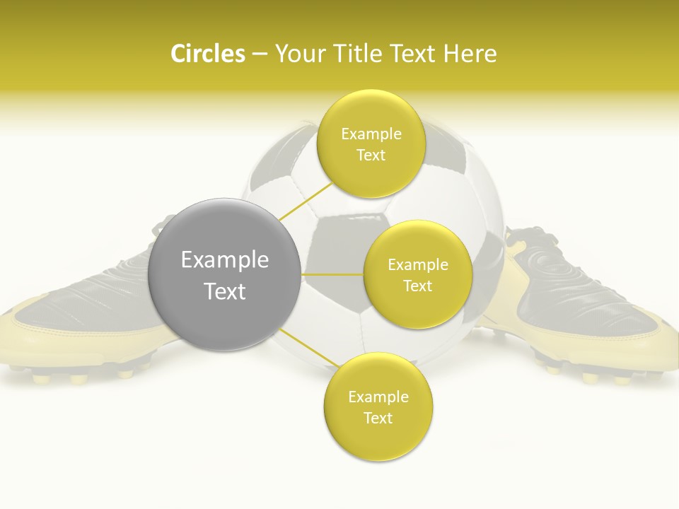 A Soccer Ball Sitting On Top Of A Pair Of Shoes PowerPoint Template