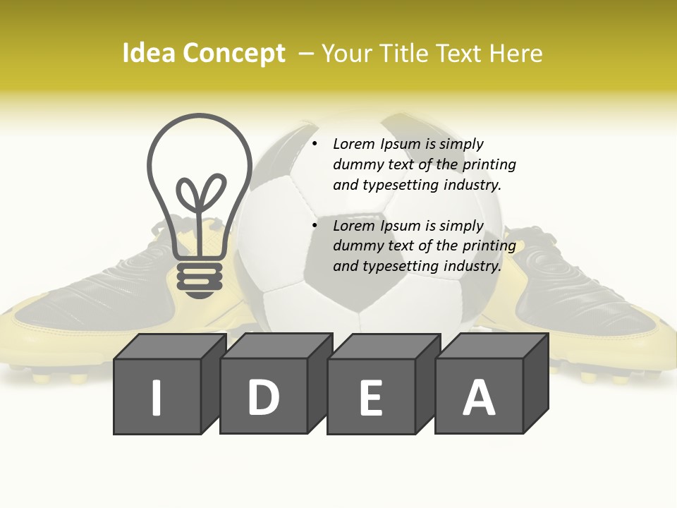 A Soccer Ball Sitting On Top Of A Pair Of Shoes PowerPoint Template