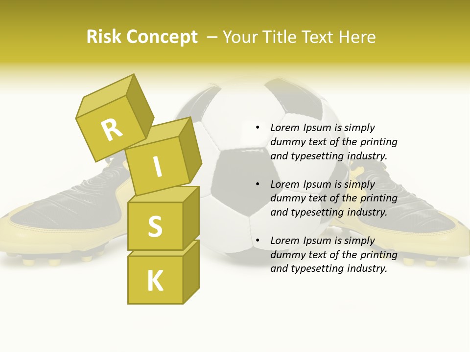 A Soccer Ball Sitting On Top Of A Pair Of Shoes PowerPoint Template