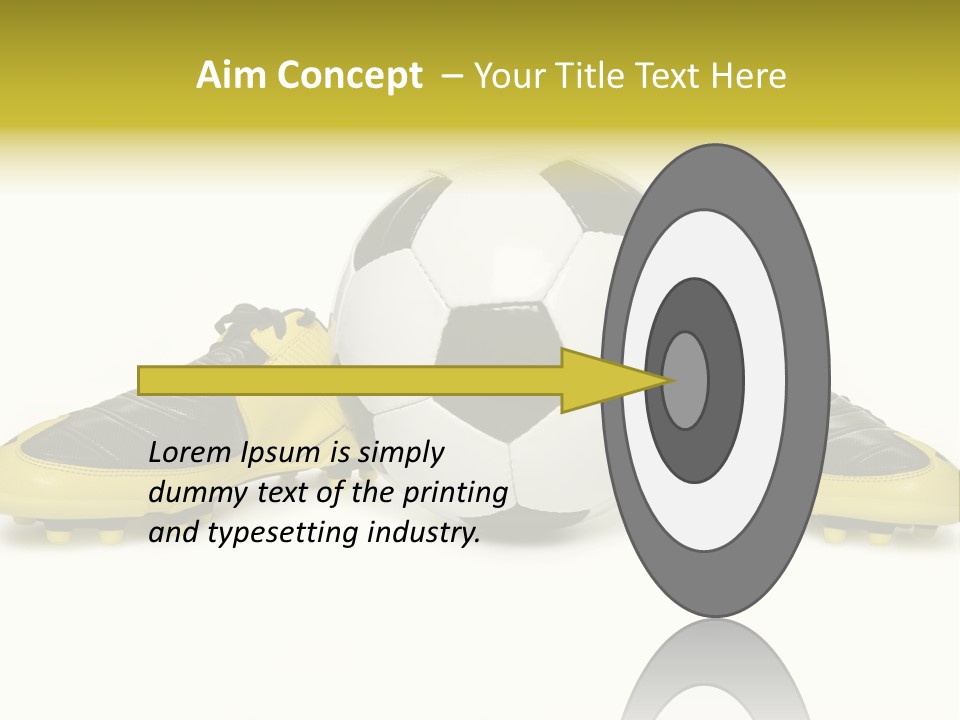 A Soccer Ball Sitting On Top Of A Pair Of Shoes PowerPoint Template