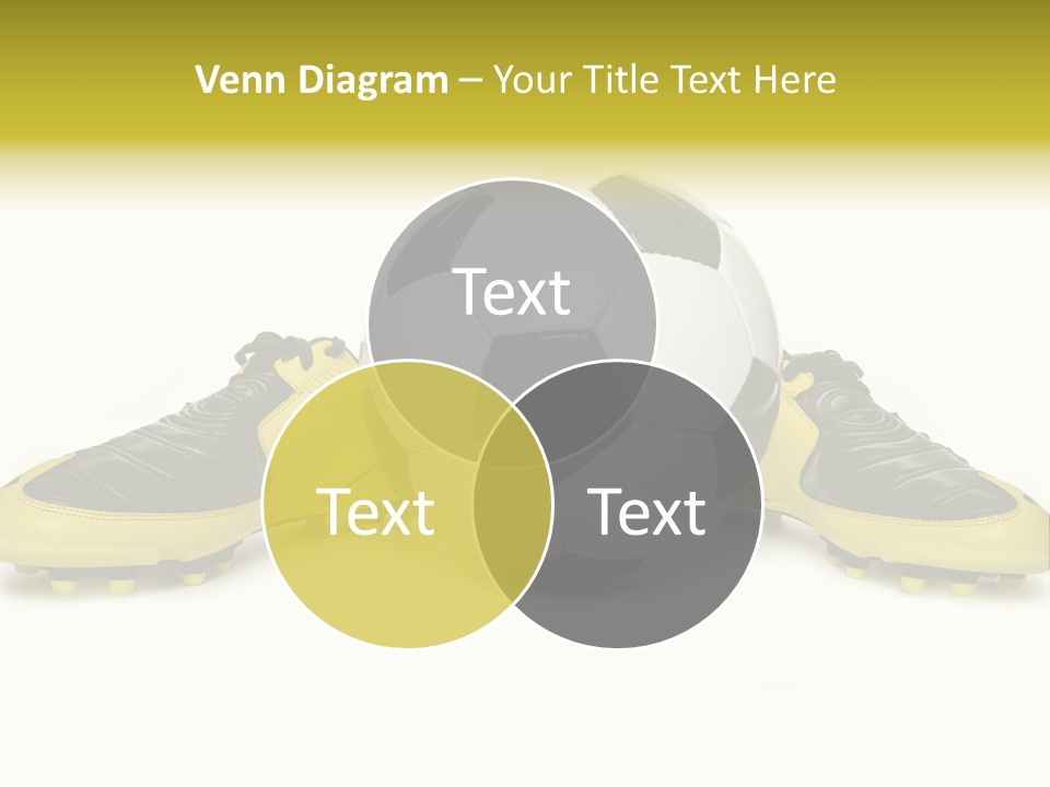 A Soccer Ball Sitting On Top Of A Pair Of Shoes PowerPoint Template