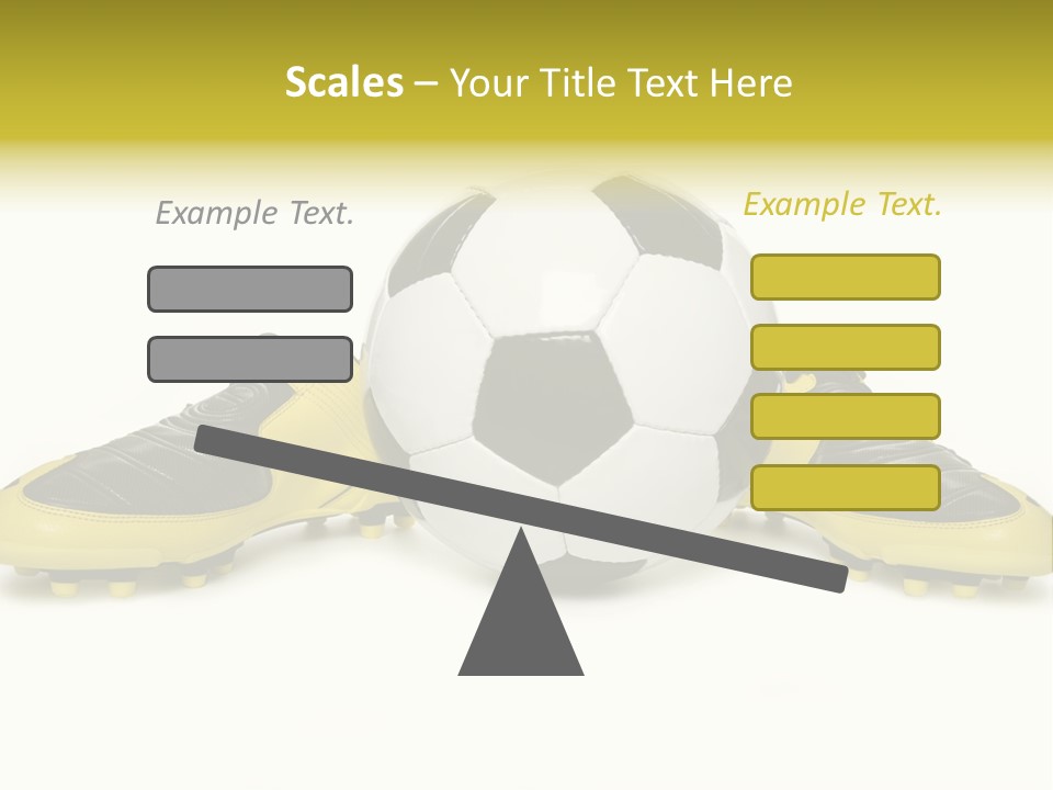 A Soccer Ball Sitting On Top Of A Pair Of Shoes PowerPoint Template