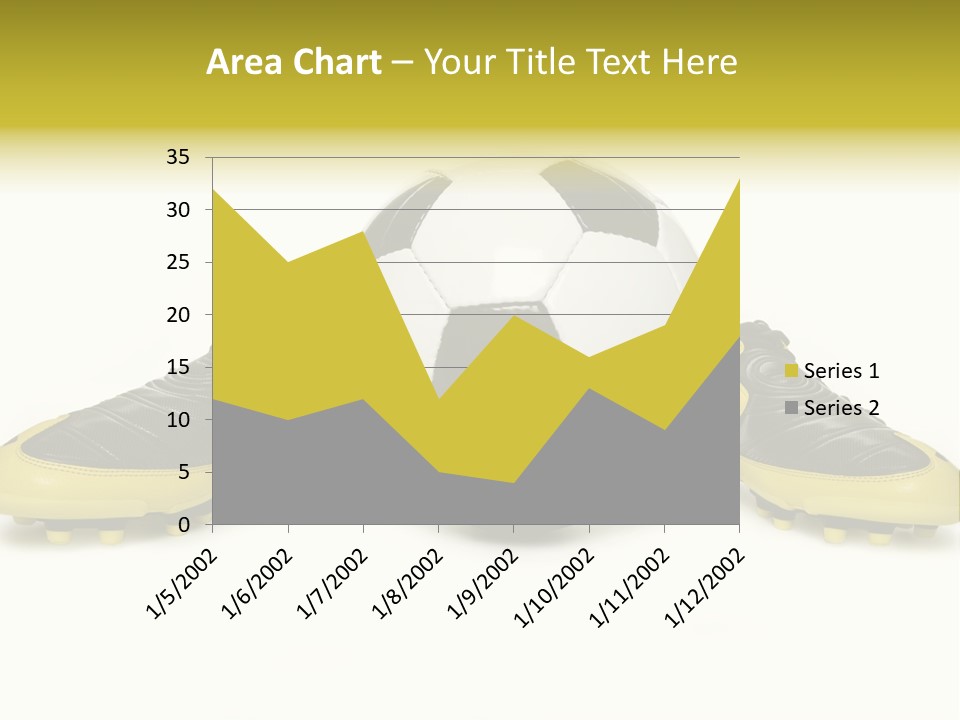 A Soccer Ball Sitting On Top Of A Pair Of Shoes PowerPoint Template