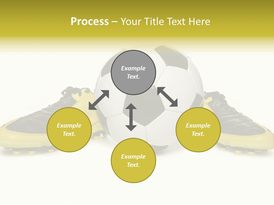 A Soccer Ball Sitting On Top Of A Pair Of Shoes PowerPoint Template