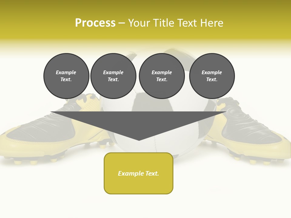 A Soccer Ball Sitting On Top Of A Pair Of Shoes PowerPoint Template