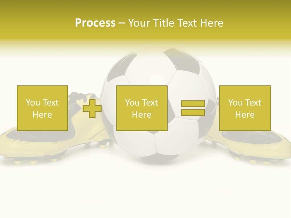 A Soccer Ball Sitting On Top Of A Pair Of Shoes PowerPoint Template