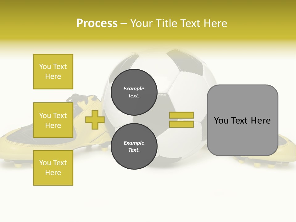 A Soccer Ball Sitting On Top Of A Pair Of Shoes PowerPoint Template