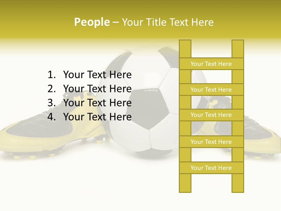 A Soccer Ball Sitting On Top Of A Pair Of Shoes PowerPoint Template
