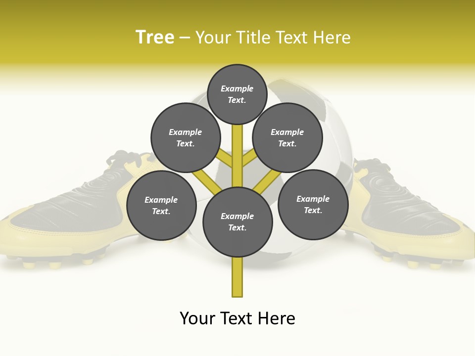 A Soccer Ball Sitting On Top Of A Pair Of Shoes PowerPoint Template