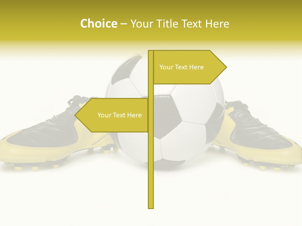 A Soccer Ball Sitting On Top Of A Pair Of Shoes PowerPoint Template