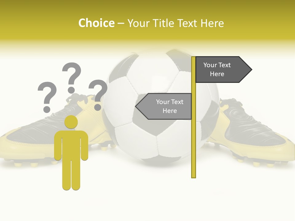 A Soccer Ball Sitting On Top Of A Pair Of Shoes PowerPoint Template