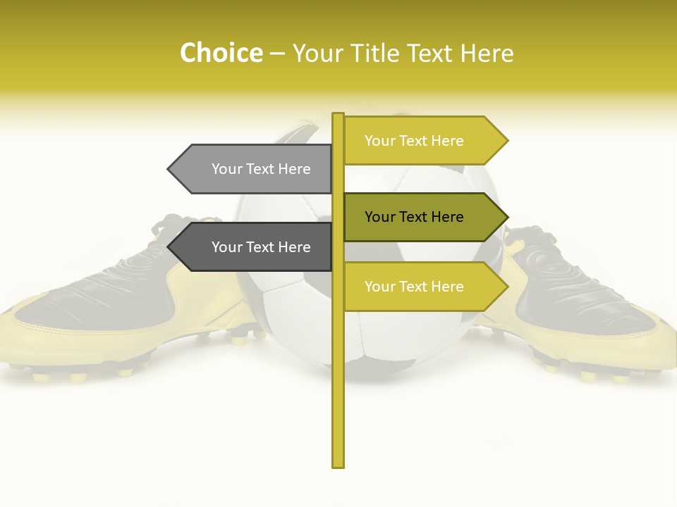 A Soccer Ball Sitting On Top Of A Pair Of Shoes PowerPoint Template