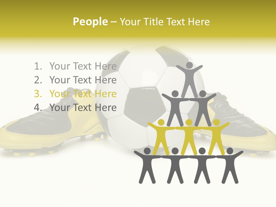 A Soccer Ball Sitting On Top Of A Pair Of Shoes PowerPoint Template