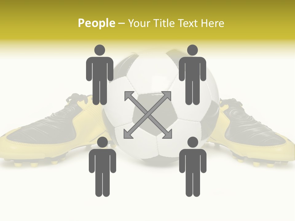 A Soccer Ball Sitting On Top Of A Pair Of Shoes PowerPoint Template