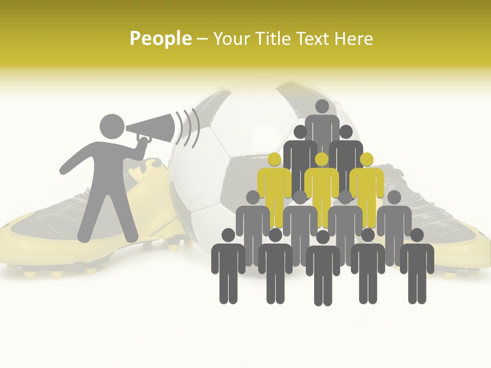 A Soccer Ball Sitting On Top Of A Pair Of Shoes PowerPoint Template