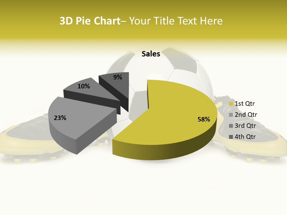 A Soccer Ball Sitting On Top Of A Pair Of Shoes PowerPoint Template