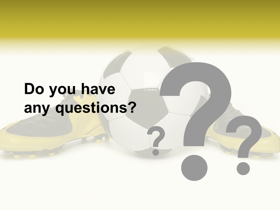 A Soccer Ball Sitting On Top Of A Pair Of Shoes PowerPoint Template