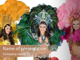 A Group Of Women In Colorful Costumes PowerPoint Template