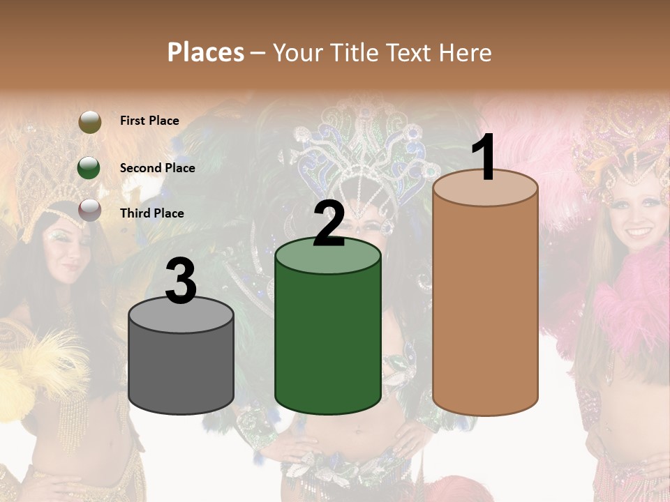 A Group Of Women In Colorful Costumes PowerPoint Template