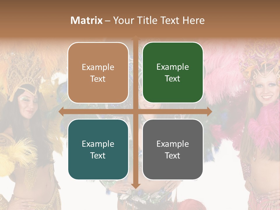 A Group Of Women In Colorful Costumes PowerPoint Template