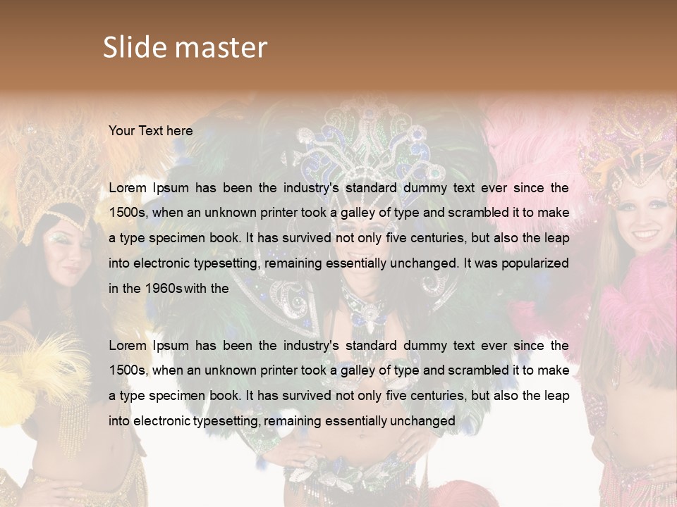 A Group Of Women In Colorful Costumes PowerPoint Template