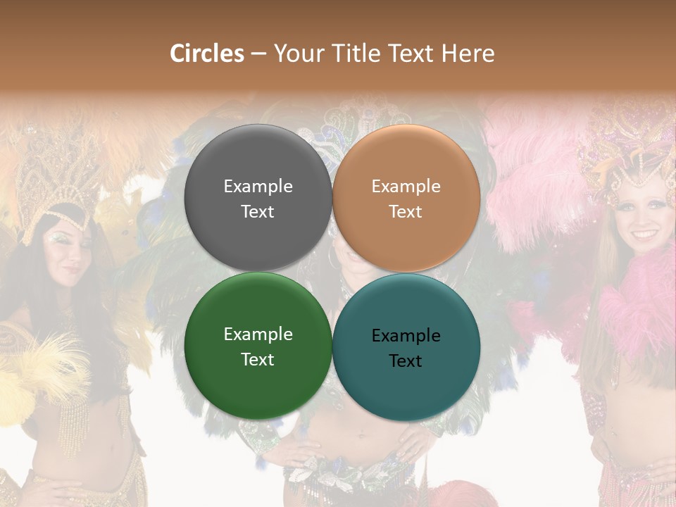 A Group Of Women In Colorful Costumes PowerPoint Template