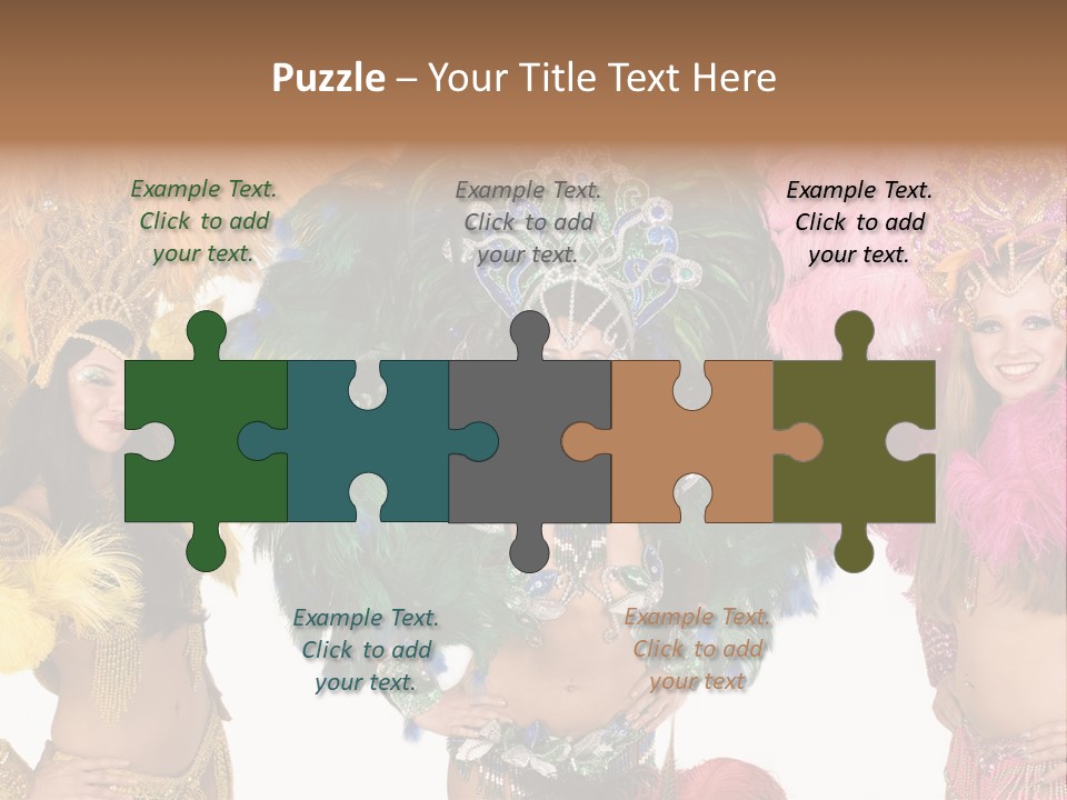 A Group Of Women In Colorful Costumes PowerPoint Template