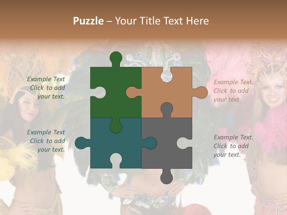 A Group Of Women In Colorful Costumes PowerPoint Template