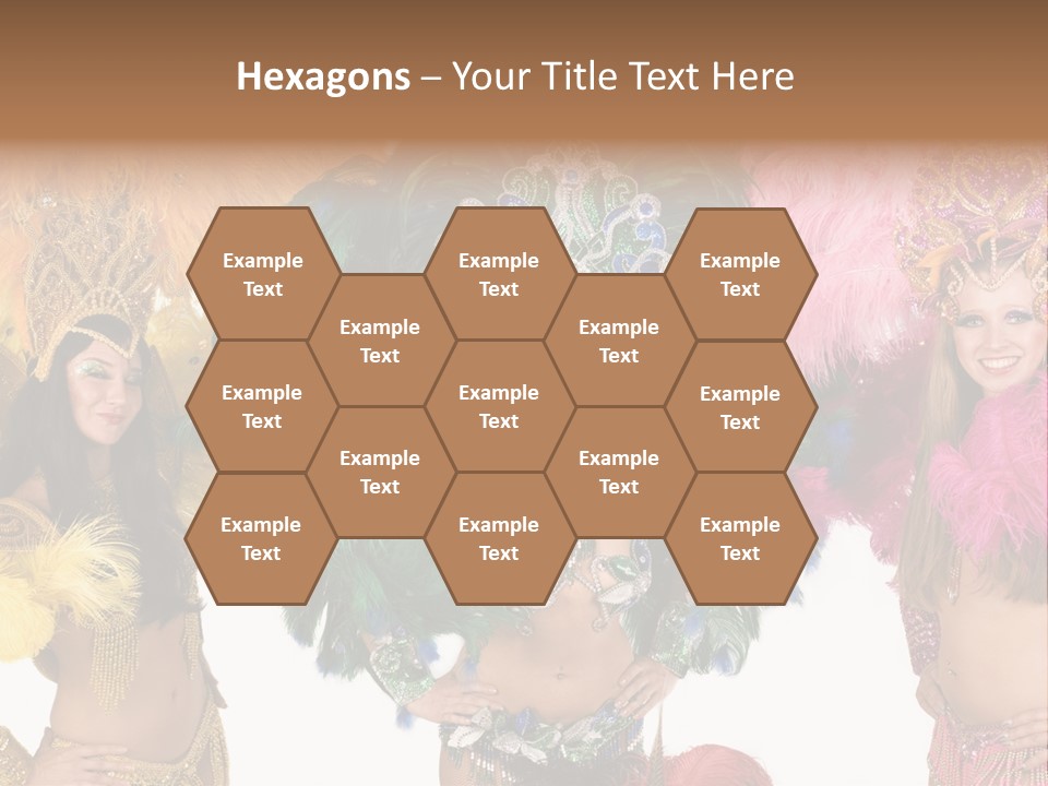 A Group Of Women In Colorful Costumes PowerPoint Template